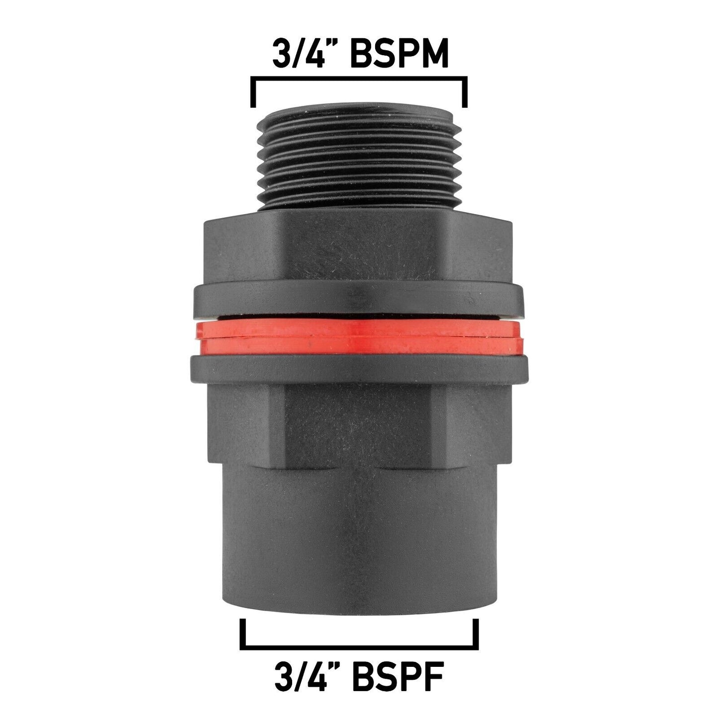 3/4" BSP Garden Water Butt Tank Adapter Male to Female BSP Thread + Nut & Washer