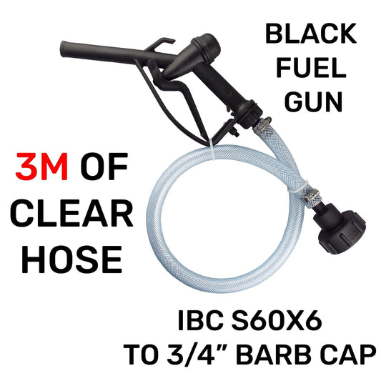 IBC Tank Fuel Delivery Kit Fitting Hose Nozzle Oil Water Diesel BRAIDED 3M KIT