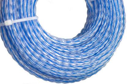 BLUE DUAL CORE TWIST Trimmer Line Strong 15M For Strimmers, up to 3MM THICK!