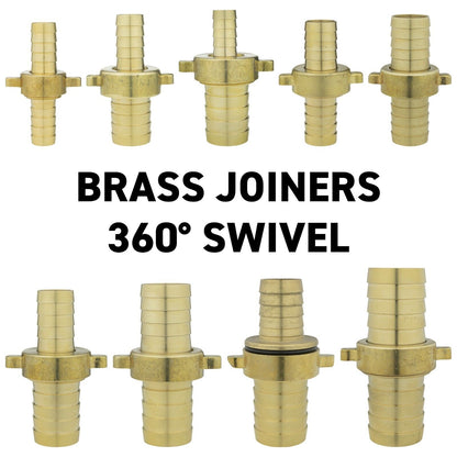 Straight Swivel Metal Brass Hose Joiner Barb Connector Air Fuel Water Pipe Tubes