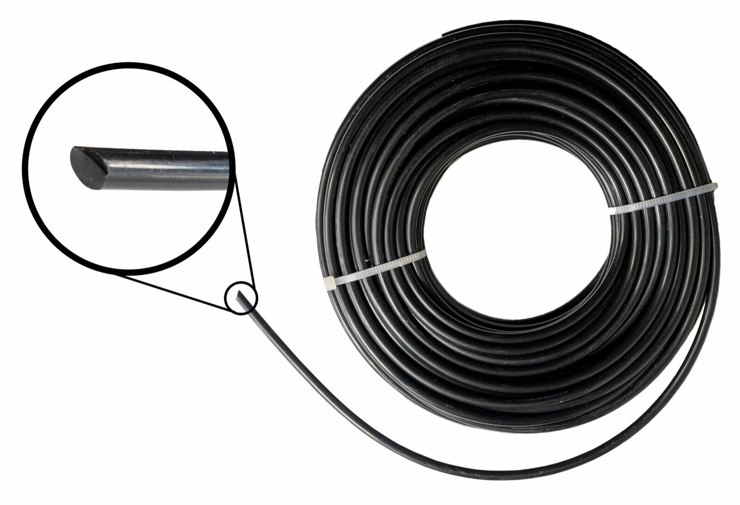 BLACK ROUND Strimmer Line, Strong 15M For Petrol Strimmers, up to 3MM THICK!