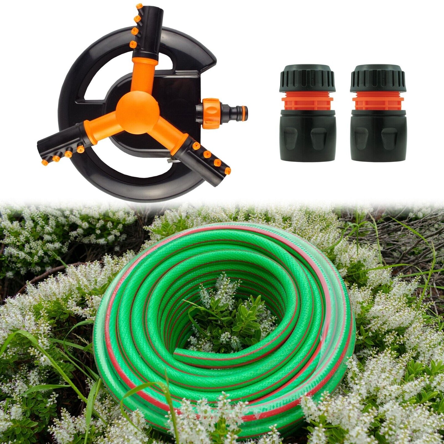 Automatic Garden Lawn Sprinkler Plants Water Spray Rotating Pipe Connection Kit