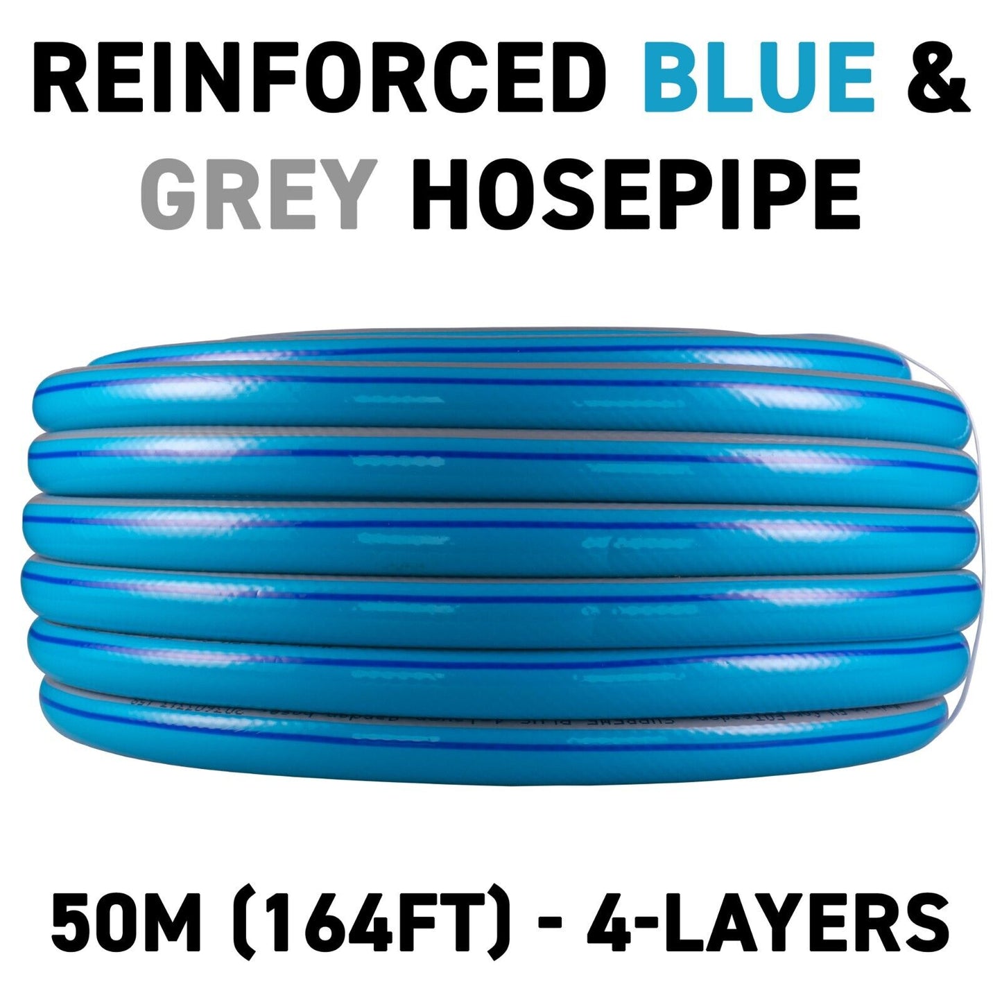 50m Blue Supreme+ 1/2" Reinforced Garden Hose Pipe