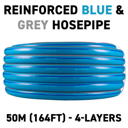 50m Blue Supreme+ 1/2" Reinforced Garden Hose Pipe