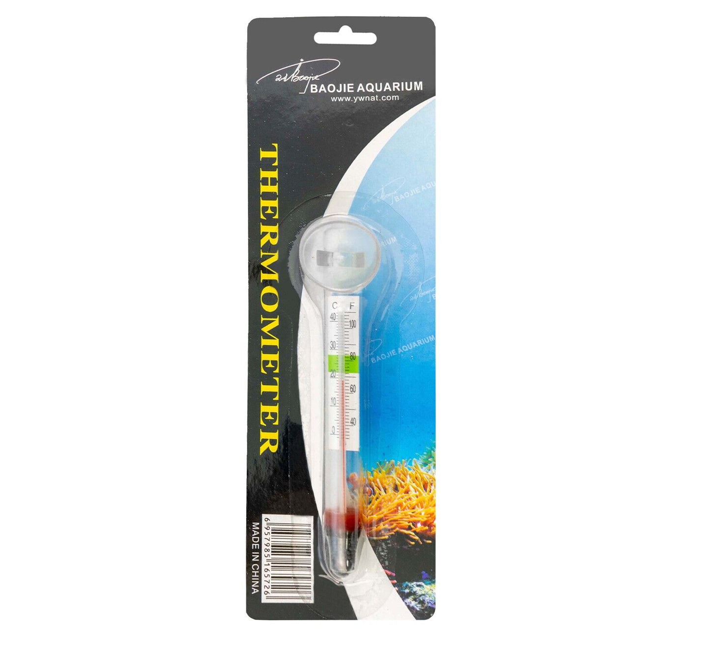 Submersible Glass Thermometer 0~40°C + Sucker TROPICAL Aquarium FISH Tank