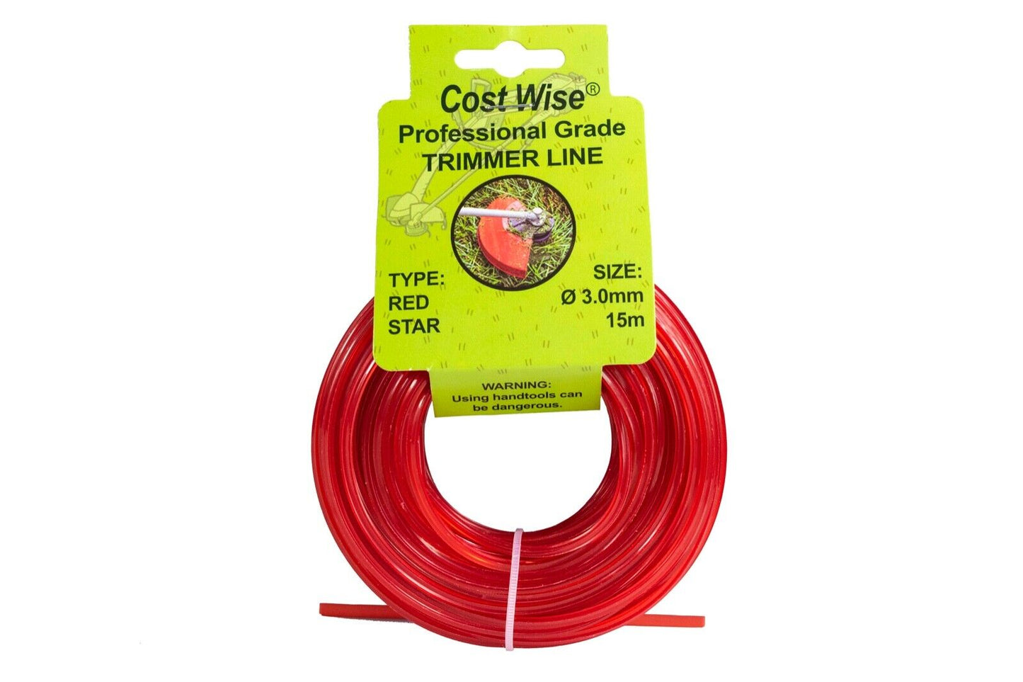 Red STAR Strimmer Line CORD Strong 15M For Petrol Strimmers , up to 3MM THICK!