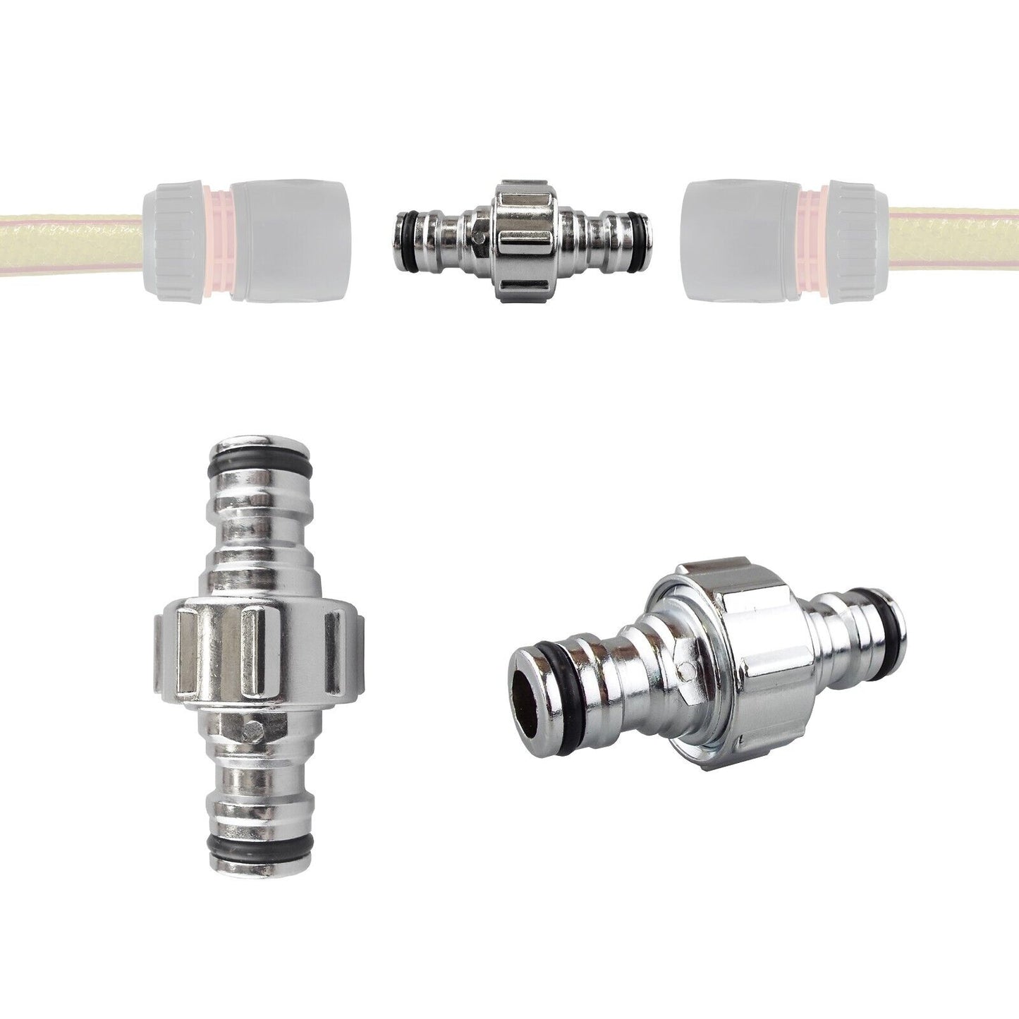 Double Male Hose Connector Coupler Extender for Join Garden Hose Pipe Tube