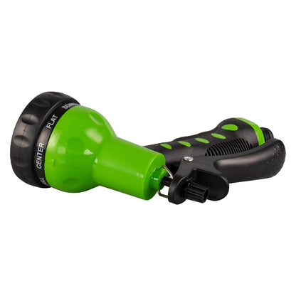 Multi-Pattern Water Sprayer Hose Gun, 8 Spray Options - Green & Black