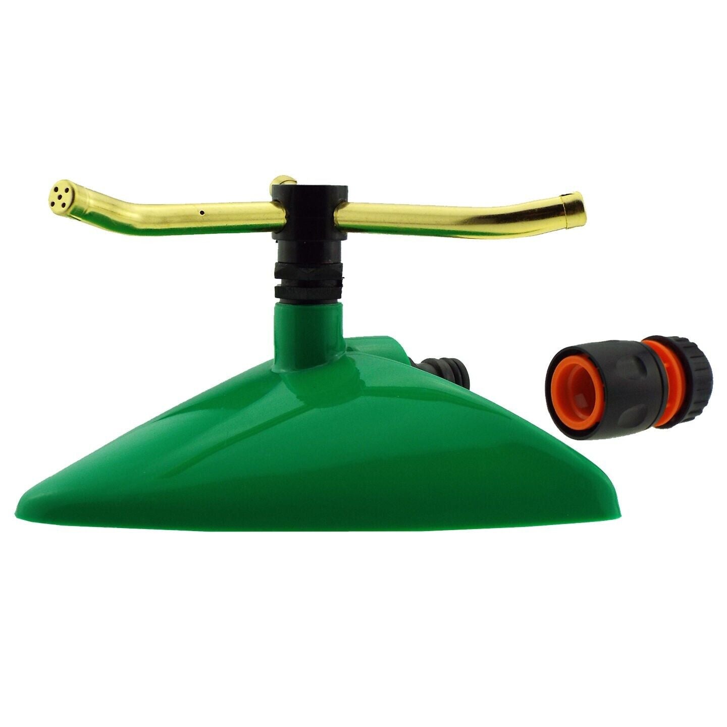 Small Rotating Lawn Sprinkler Green Leaf Style Garden Plant Watering & Connector