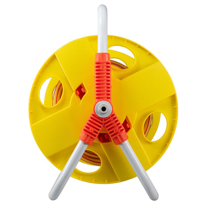 Hose Pipe Storage Reel Holder with 15m Premium 6-Layer Yellow Hose