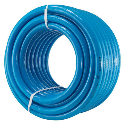 Blue Garden Hose Pipe Reel Reinforced 4-LAYER Outdoor HOSEPIPE 10M +2 Connectors