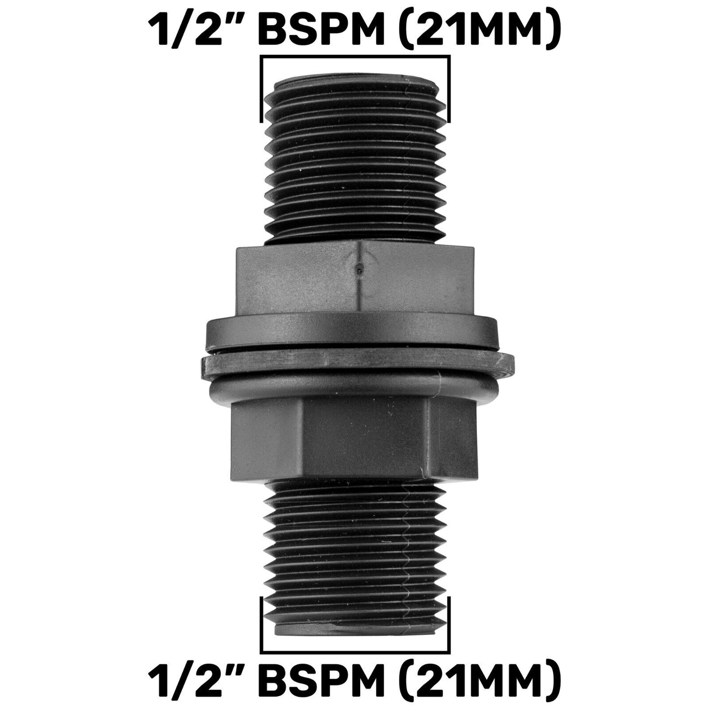 Water Butt Adapter Valve Outlet 1/2" BSP to 13/16mm LDPE 1/2" Porous Connector