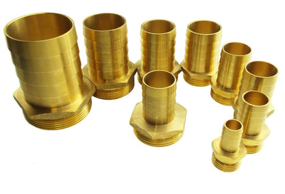 Solid BRASS Hose Tail BSP Threaded Connectors for Air, Water & Fuel Pressure