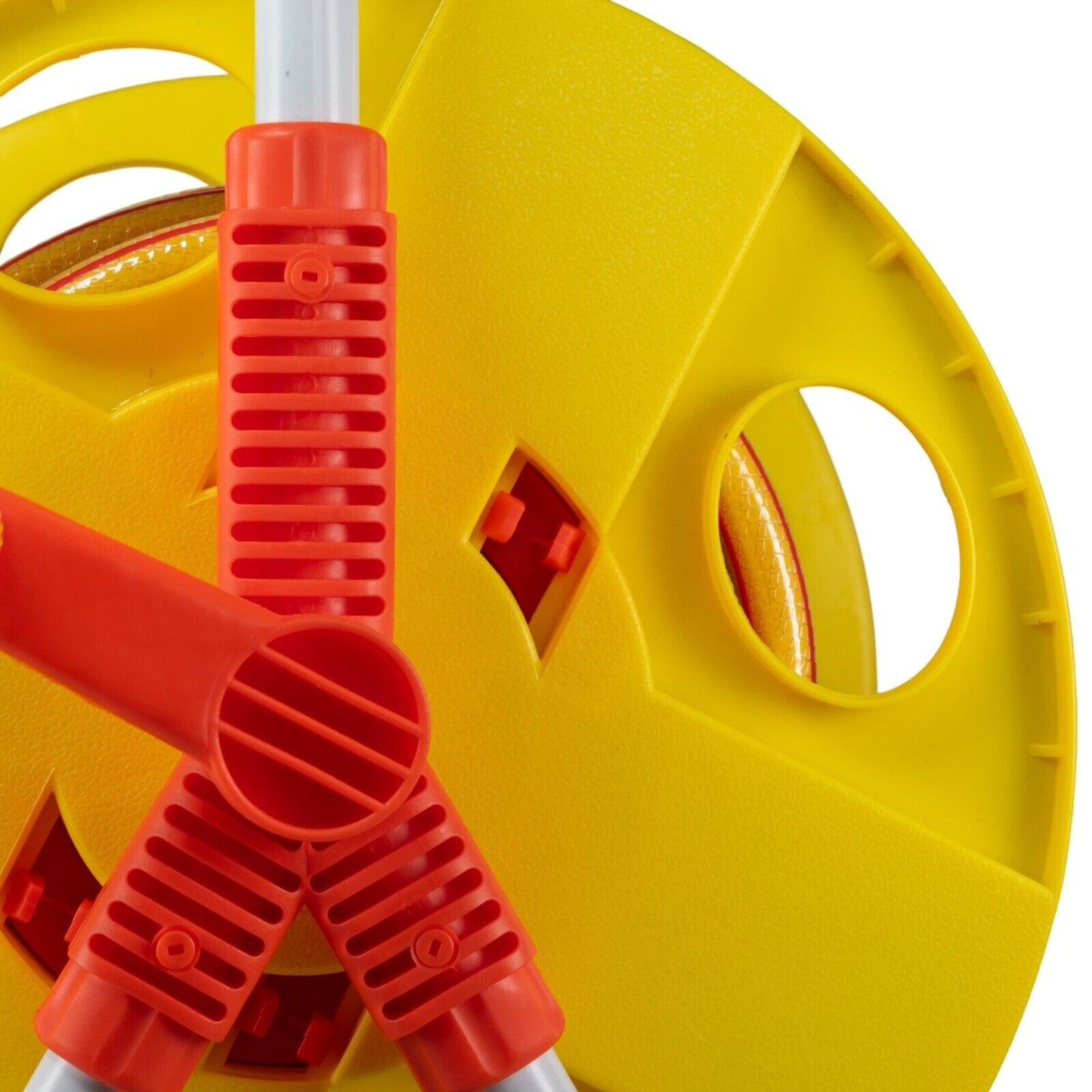 Hose Pipe Storage Reel Holder with 15m Premium 6-Layer Yellow Hose