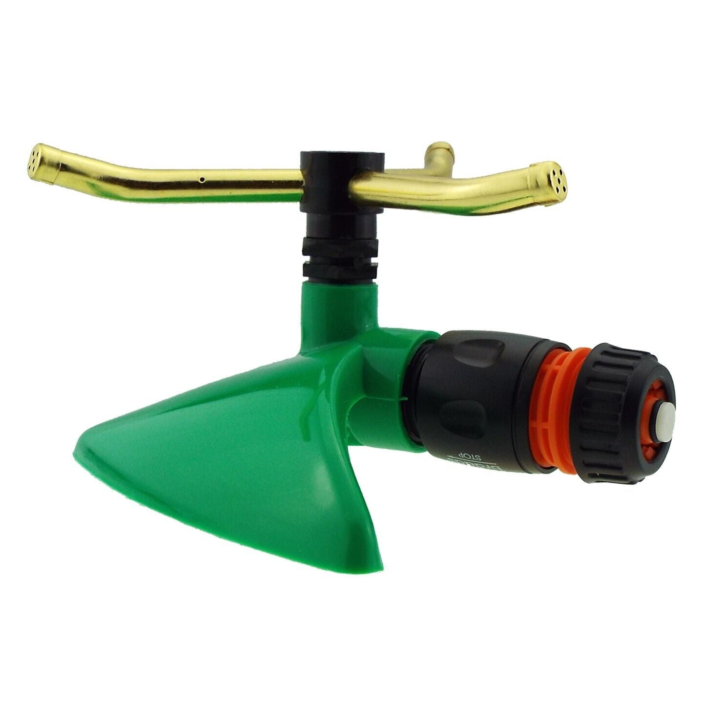 Small Rotating Lawn Sprinkler Green Leaf Style Garden Plant Watering & Connector