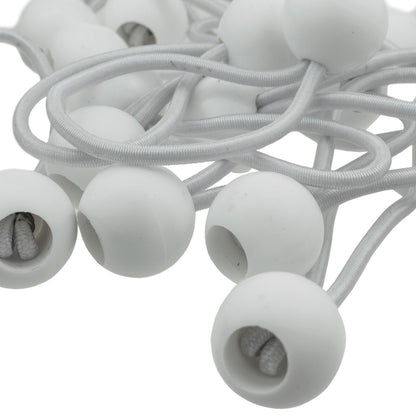 4" Black & White Bungee Balls, Elasticated Marquee Cord Shock Ties, 40 PACK UK