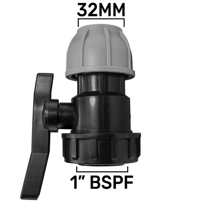 32mm - 1" BSP MDPE Valve Male / Female Irrigation Water Pipe Compression Fitting