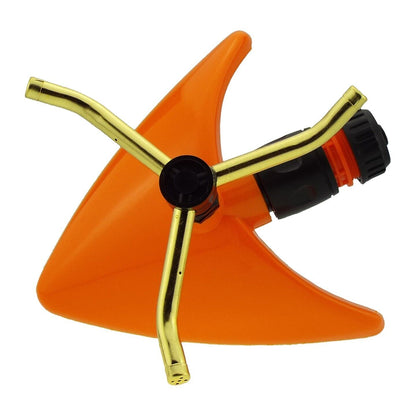 Small Rotating Leaf Sprinkler Orange Garden Lawn Plant Watering & Connector