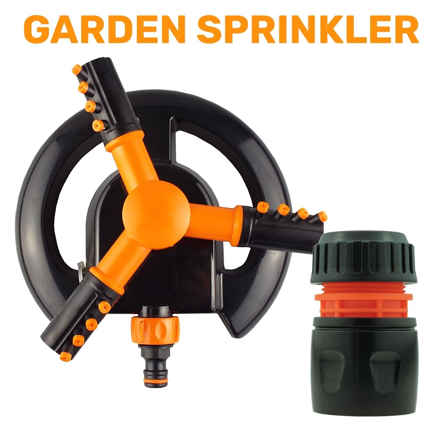 Garden Lawn Plants Water Automatic Sprinkler Spray Rotating 360 + FREE CONNECTOR