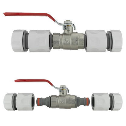 1/2" Hosepipe Quick Connector & Metal In Line Lever Valve Kit