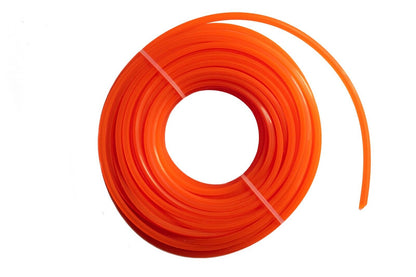 Orange SQUARE Strimmer Line, Strong 15M For Petrol Strimmers, up to 3MM THICK!