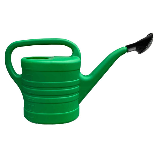 5L Green Plastic Garden Watering Can Bucket With Rose Open Sprinkler Long Spout