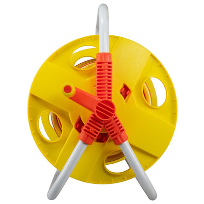 Hose Pipe Storage Reel Holder with 15m Premium 6-Layer Yellow Hose