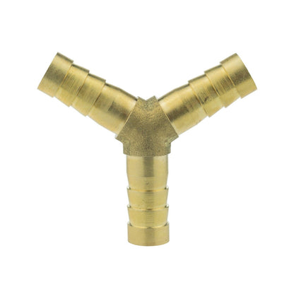 Solid BRASS Barbed Tee Y-Splitter Connectors for Air, Gas, Pressure Compressor