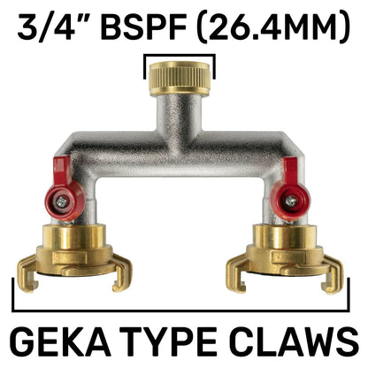 Brass GEKA Type Pro Quick Connect Claw Fitting Hose & Tap 1/2" - 1" BSP Coupling