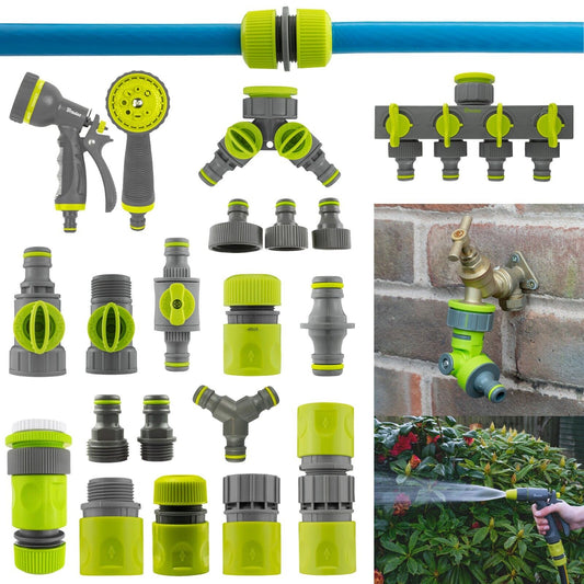 Hose Connectors, Garden Watering, Hozelock Compatible, Standard Fittings, LIME