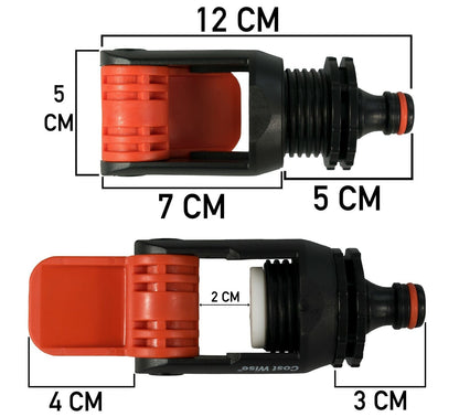 Kitchen Tap Connector to Garden hose Adaptor, Hozelock compatible - ORANGE