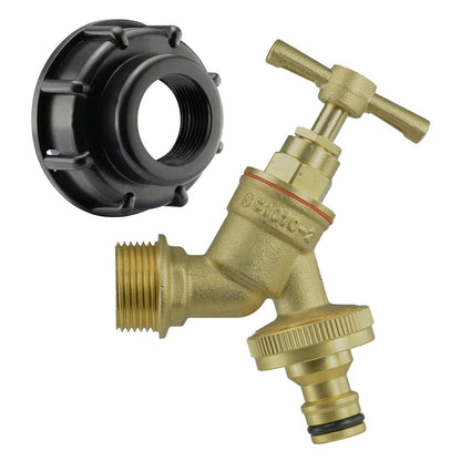 IBC TANK ADAPTER S60X6 60MM COARSE THREAD BRASS GARDEN TAP QUICK HOSEPIPE OUTLET