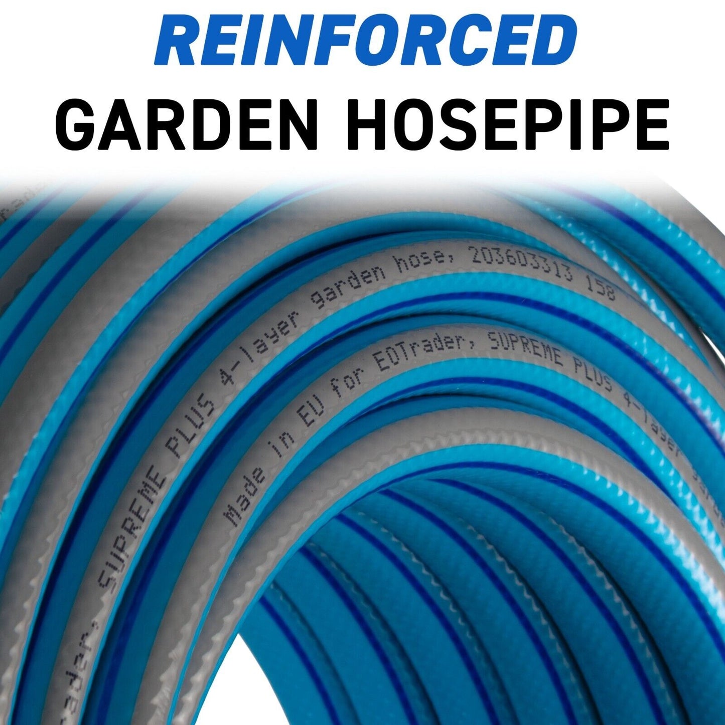 50m Blue Supreme+ 1/2" Reinforced Garden Hose Pipe