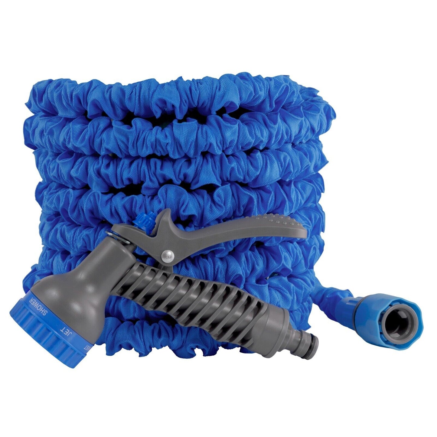 Blue Heavy Duty Expandable Flexible Garden Magic Water Hose Pipe With Spray Gun