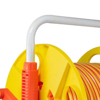 Hose Pipe Storage Reel Holder with 15m Premium 6-Layer Yellow Hose