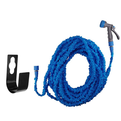 Blue Expanding X Hose 5m-15m Pipe, Multi Spray Jet and Storage Bracket Hanger