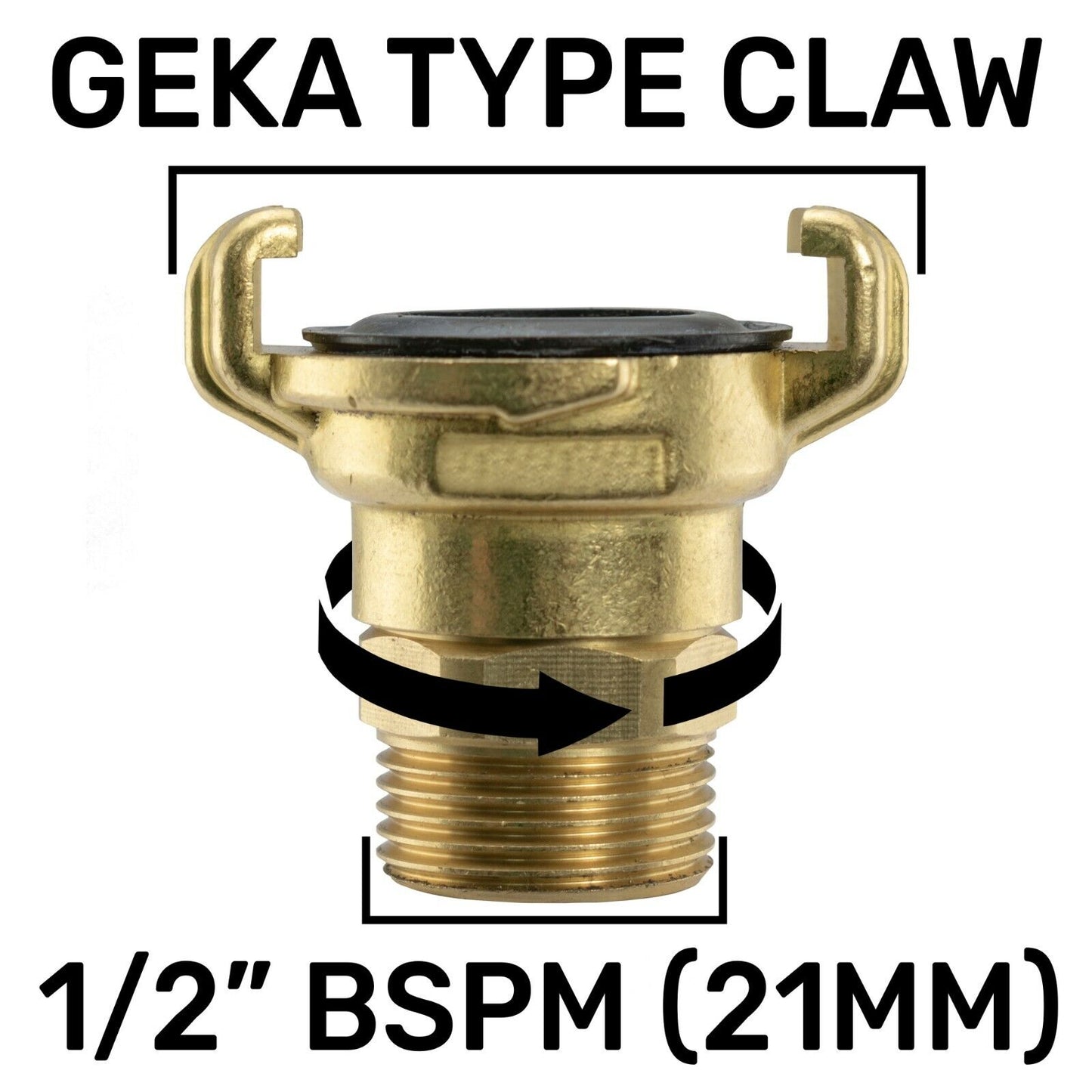 Brass GEKA Type Pro Quick Connect Claw Fitting Hose & Tap 1/2" - 1" BSP Coupling