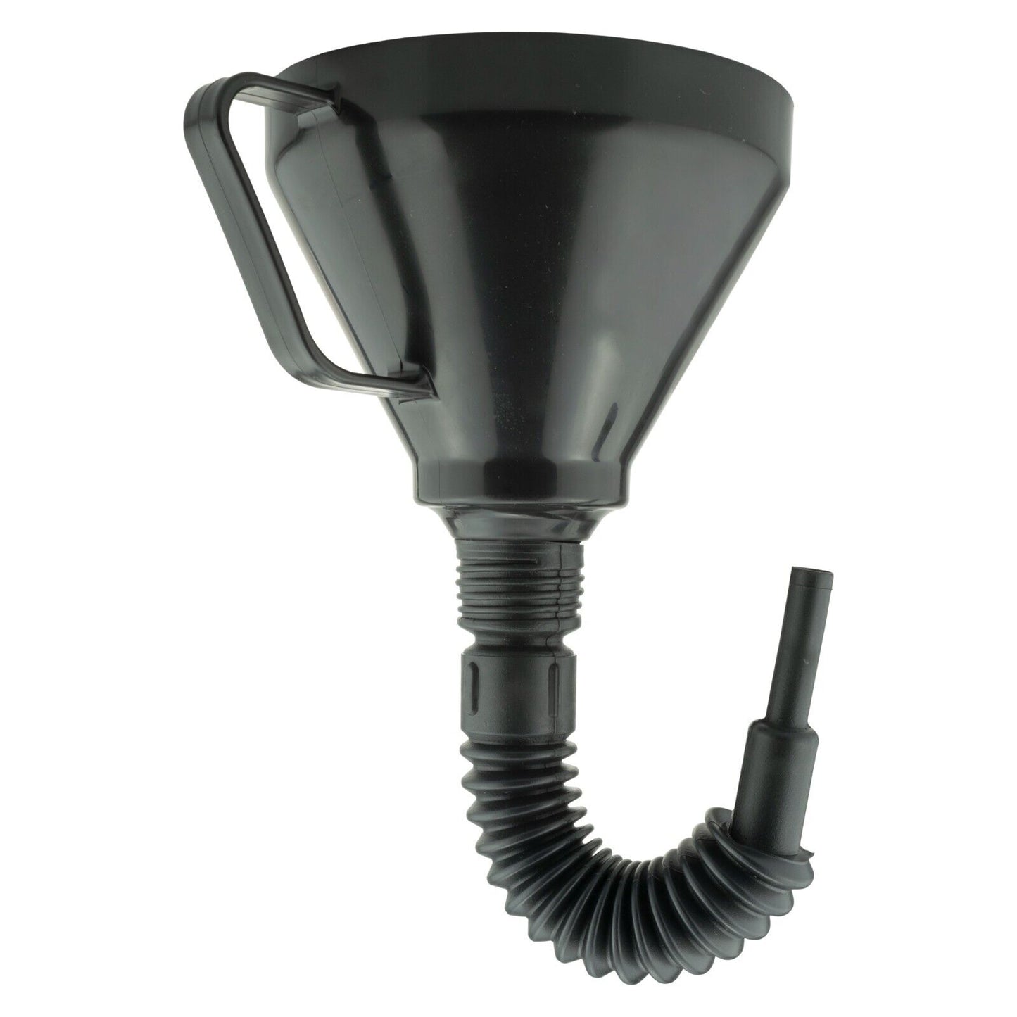 HEAVY DUTY FLEXIBLE CAR VAN FUEL FUNNEL Detachable Spout Oil Petrol Diesel BLACK