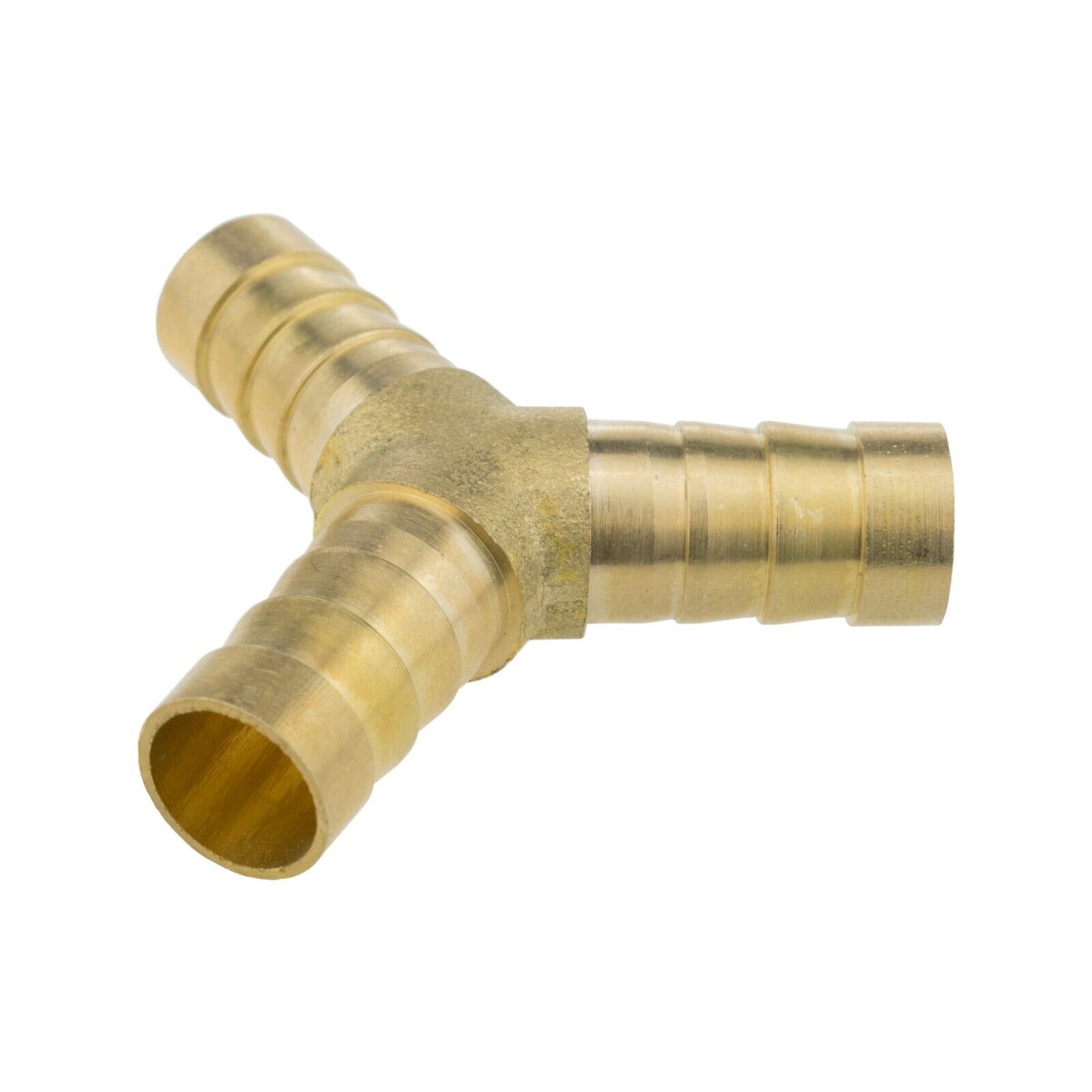 Solid BRASS Barbed Tee Y-Splitter Connectors for Air, Gas, Pressure Compressor