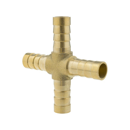 Solid BRASS Barbed 4-Way Compressor Splitter Connector for Pressure Air Gas Oil