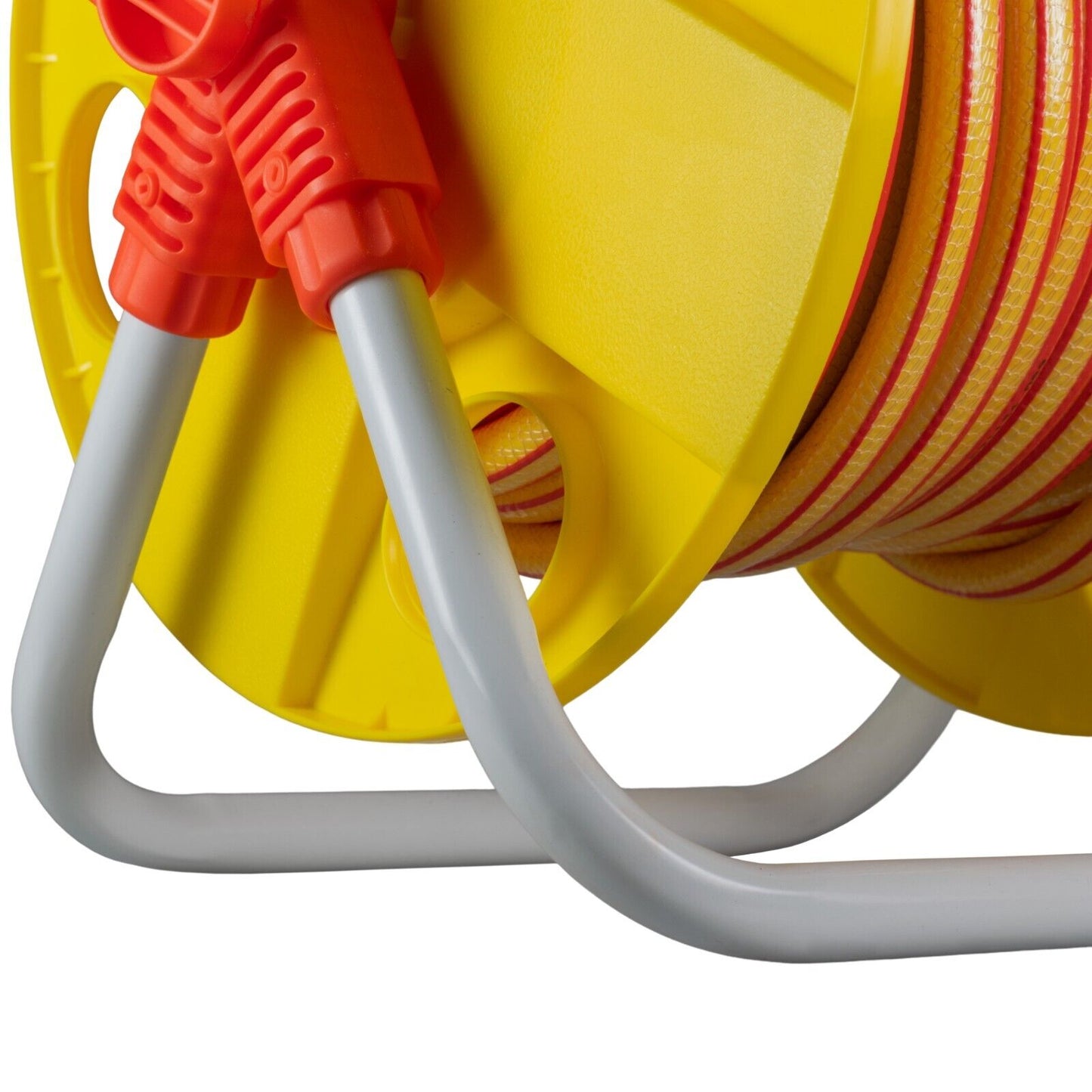 Hose Pipe Storage Reel Holder with 15m Premium 6-Layer Yellow Hose