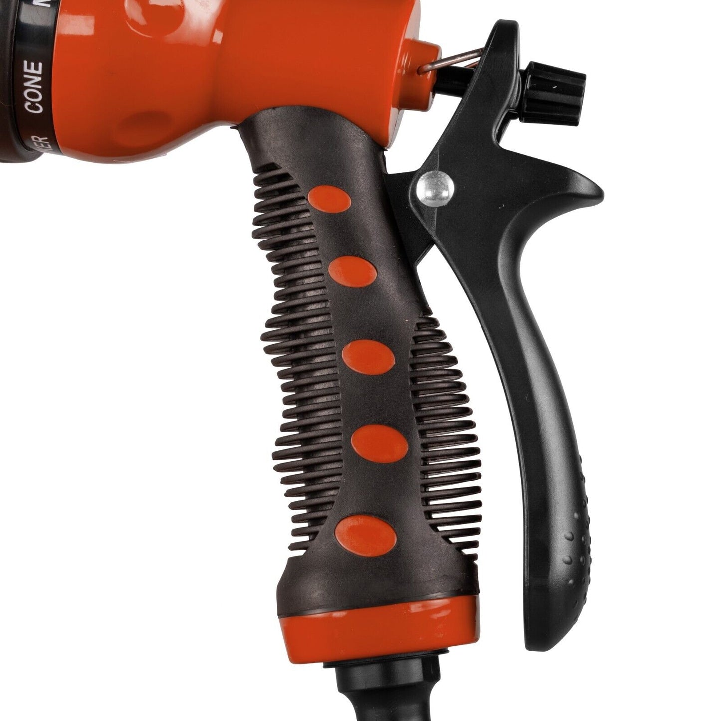 Multi-Pattern Water Sprayer Hose Gun, 8 Spray Options - Orange & Black