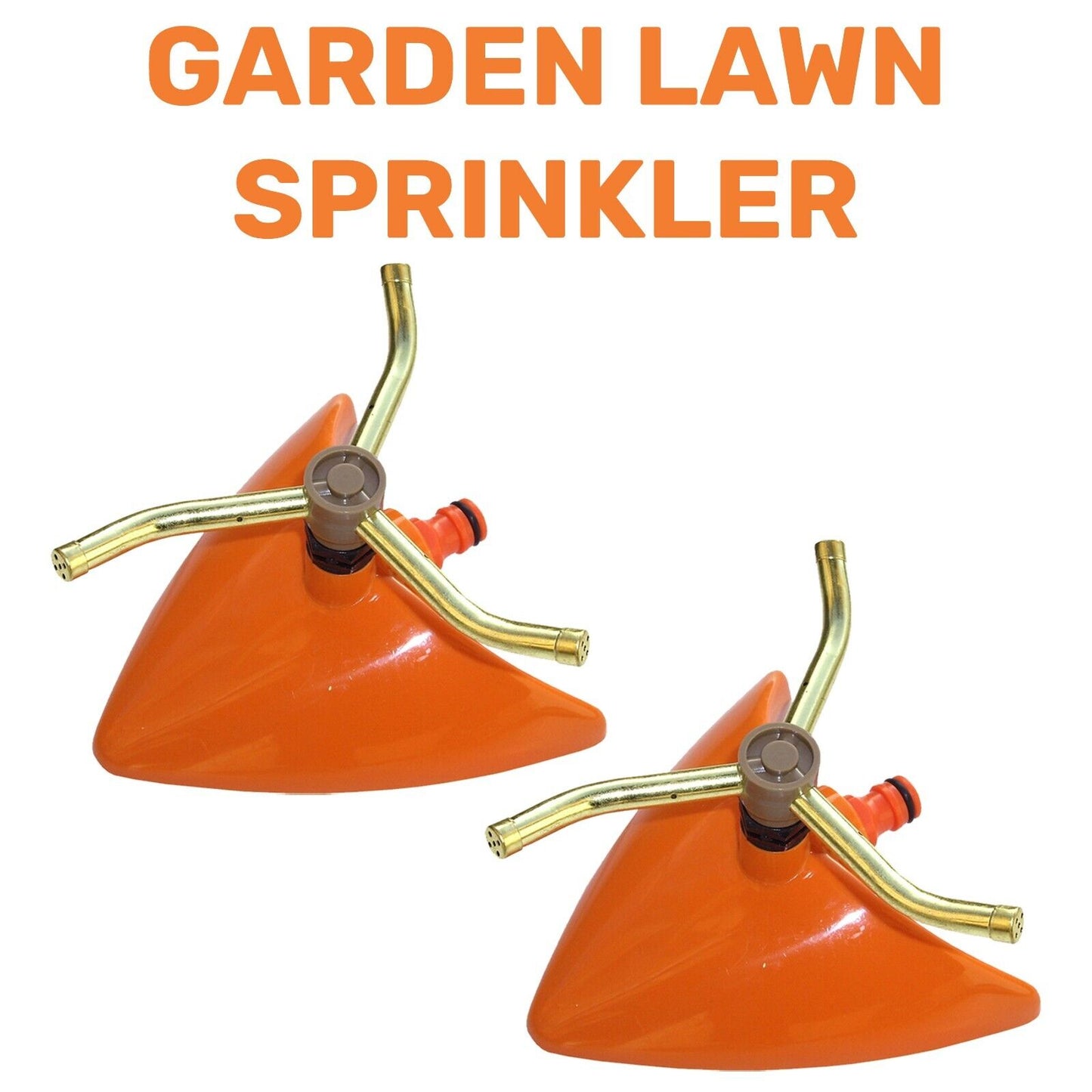 Leaf Sprinkler Orange Rotating Small Lawn Garden Plants Watering Spinning 2 PACK