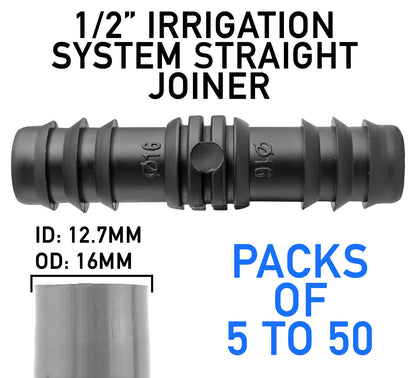 1/2" STRAIGHT JOINER CONNECTOR for Soaker/Leaky/Porous Garden Irrigation Systems