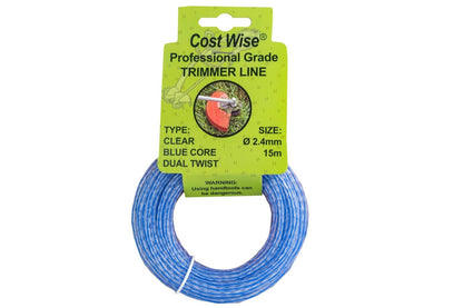 BLUE DUAL CORE TWIST Trimmer Line Strong 15M For Strimmers, up to 3MM THICK!