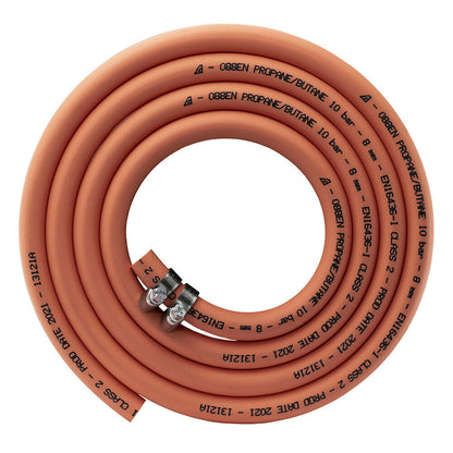 8mm GAS PIPE Hose & Optional CLIPS, Propane Butane, BBQ Caravan, Certified