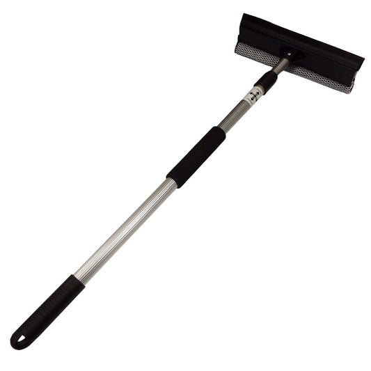 Telescopic Window Cleaning Lance, Water Squeegee Glass Blade Wiper Sponge Dryer