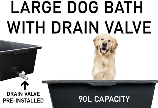 90L Large Dog Pet Bath with Drain Valve