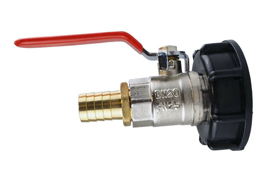 ibc tank outlet full flow valve with 1/2",3/4" or 1" barb outlet, S60X6 thread