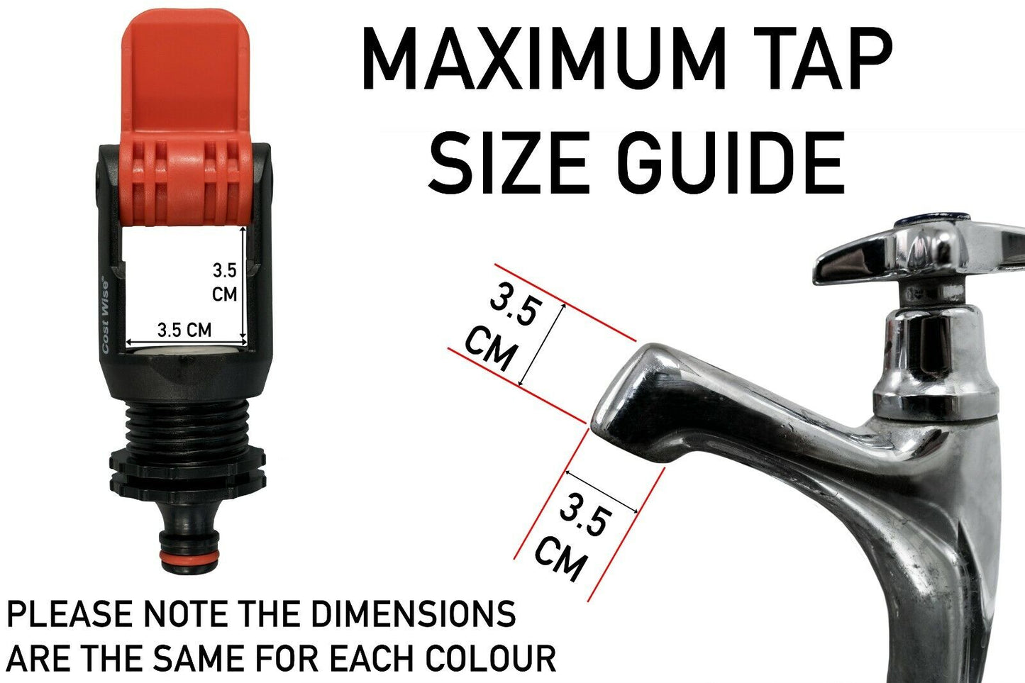 Kitchen Tap Connector to Garden hose Adaptor, Hozelock compatible - 4 COLOURS